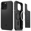 Husă Hibrid iPhone 15 Pro Max - Spigen Mag Armor - Negru Mat