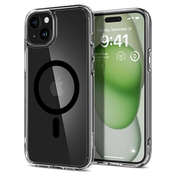 Husă iPhone 15 - Spigen Ultra Hybrid Mag - Negru / Transparent