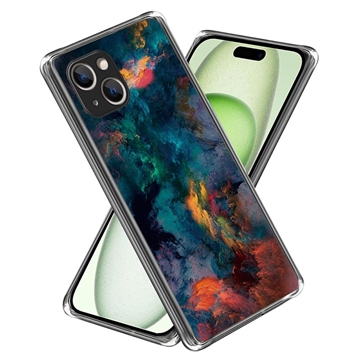 Husă TPU Subțire Stylish iPhone 15 - Nori Colorați