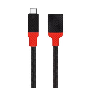 Adaptor Tactical Pin4Fun USB-C / Lightning - 10cm - negru / roșu