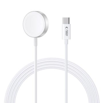 Încărcător magnetic Apple Watch Tech-Protect UltraBoost - cablu USB-C, 120cm - alb