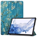 Husă Folio Smart Samsung Galaxy Tab S9 - Tri-Fold - Flori Albe