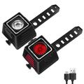 USB reîncărcabilă Bike Light Set de lumină Super Bright Front Headlight și lumina din spate Accesorii de biciclete pentru biciclete de noapte de echitatie Ciclism