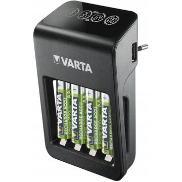 Varta LCD Plug Charger + încărcător de baterii cu 4x baterii R6/AA