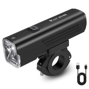 WEST BIKING YB070101387 1000 Lumen far de bicicletă din aliaj de aluminiu USB reîncărcabilă 7 moduri de lumină pentru biciclete (cu suport)