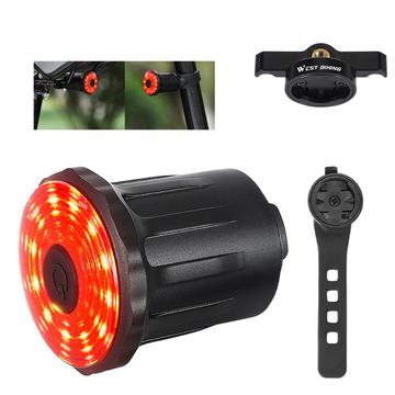 WEST BIKING YP0701317 pernă de scaun/montaj tijă de șa Încărcare USB pentru biciclete Lampă din spate cu LED, frână inteligentă impermeabilă, lampă spate de avertizare pentru ciclism