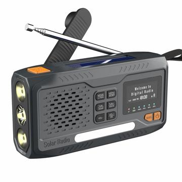 WR-6B Solar Hand Crank Radio de urgență DAB cu lanternă LED - negru