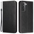 Husă Portofel Samsung Galaxy S23 5G - Fibra De Carbon - Negru