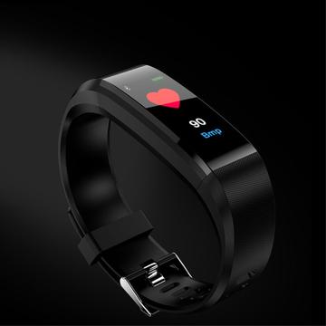 Fitness Tracker rezistent la apă 115 Plus - contor de pași, ritm cardiac - negru