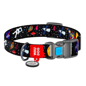 Waudog Nylon Dog Collar cu cod QR - Dimensiune L - NASA