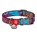 Waudog Nylon Dog Collar cu cod QR - Dimensiune L - Vara