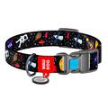 Waudog Nylon Dog Collar cu cod QR - Dimensiune S - NASA