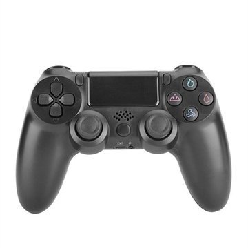 Controler de jocuri fără fir Gamepad pentru PS4 Joystick de joc cu difuzor și mufă pentru căști stereo - Negru