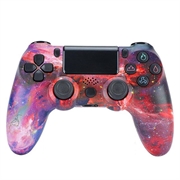 Controler de jocuri fără fir Gamepad pentru PS4 Joystick de joc cu difuzor și mufă pentru căști stereo - Cerul înstelat roșu