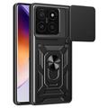 Husă Hibridă Xiaomi 14T Pro cu Inel Rotativ cu Ecran pentru Cameră - Negru