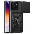 Husă Hibridă Xiaomi 14T cu Inel Rotativ cu Ecran pentru Cameră - Negru