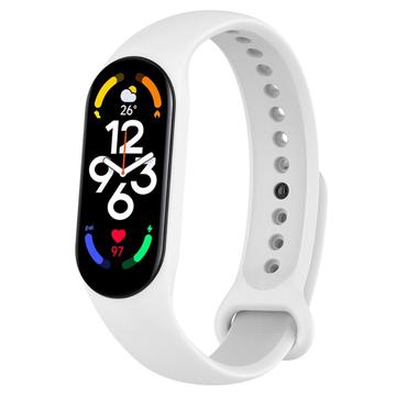 Xiaomi Mi Band 5/6/7 Matte Silicone Band - Alb