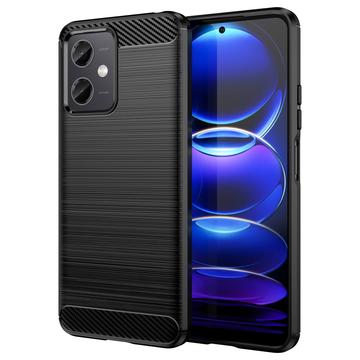 Husă TPU Brushed Xiaomi Redmi Note 12/Poco X5 - Fibră de Carbon - Negru