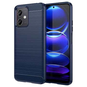 Husă TPU Brushed Xiaomi Redmi Note 12/Poco X5 - Fibră de Carbon - Albastru