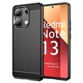 Husă TPU Brushed Xiaomi Redmi Note 13 4G - Fibră de Carbon - Negru