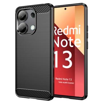 Husă TPU Brushed Xiaomi Redmi Note 13 4G - Fibră de Carbon - Negru