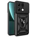 Husă Hibridă Xiaomi Redmi Note 13 4G cu Inel Rotativ cu Ecran pentru Cameră - Negru