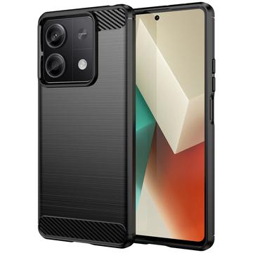 Husă TPU Brushed Xiaomi Redmi Note 13 - Fibră de Carbon - Negru