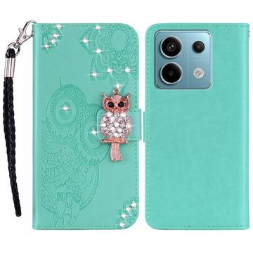 Xiaomi Redmi Note 13 Bufniță Rhinestone portofel caz