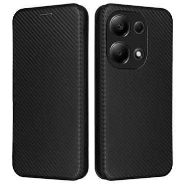 Husă Flip Xiaomi Redmi Note 13 Pro 4G/Poco M6 Pro - Fibra de Carbon - Negru