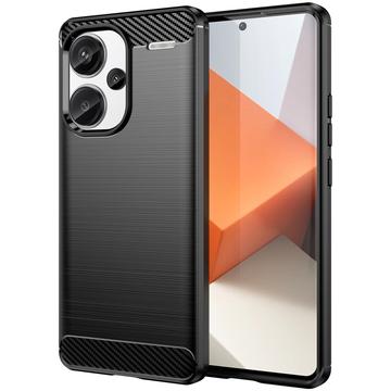 Husă TPU Brushed Xiaomi Redmi Note 13 Pro+ - Fibră de Carbon - Negru