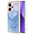 Husă TPU Xiaomi Redmi Note 13 Pro+ - Marble Pattern Electroplated IMD - Albastru