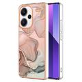 Husă TPU Xiaomi Redmi Note 13 Pro+ - Marble Pattern Electroplated IMD - Roz