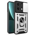 Husă Hibridă Xiaomi Redmi Note 13 cu Inel Rotativ cu Ecran pentru Cameră - Alb