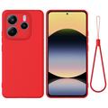 Husă din silicon lichid Xiaomi Redmi Note 14 5G cu curea de mana