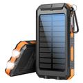 YD-886 Waterproof Solar Power Bank 8000mAh cu lanternă, busolă - portocaliu