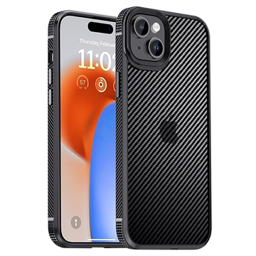 Husă Hibrid iPhone 15 Plus - iPaky - Fibra de Carbon