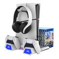 iPega PG-P5S023 Suport de încărcare RGB multifuncțional cu răcire pentru Sony PlayStation 5/PlayStation 5 Slim - alb