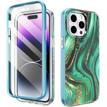 iPhone 14 Pro Ahastyle WE13 carcasă hibridă cu protecție 360 - Marmură verde