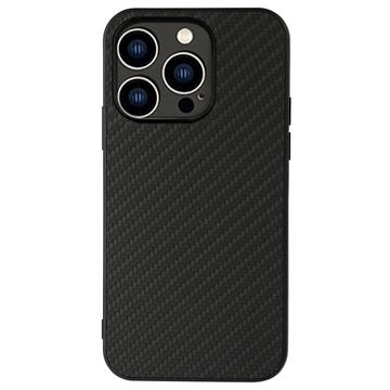 Husă Hibrid pentru iPhone 14 Pro - Fibră Carbon - Negru