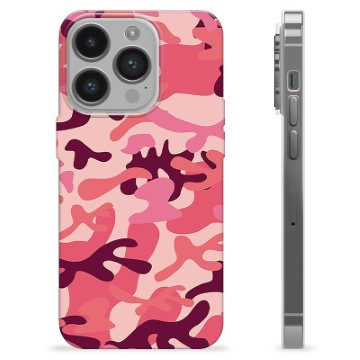 Husă TPU - iPhone 14 Pro - Camuflaj Roz