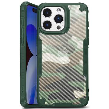 Husă Hibrid iPhone 15 - Anti-Shock - Camuflaj - Verde