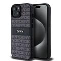 Husa pentru iPhone 15 DKNY Repeat Pattern Tonal Stripe - Negru