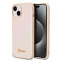 Husă Hybrid iPhone 15 Guess Iridescent Metal Script