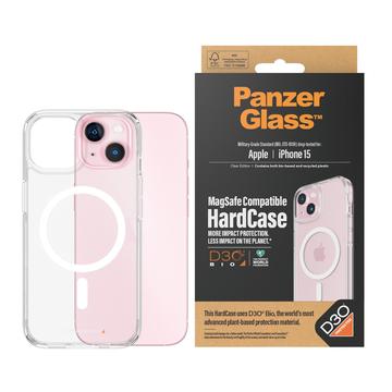 Husă compatibilă cu D3O iPhone 15 - PanzerGlass HardCase MagSafe - Transparentă