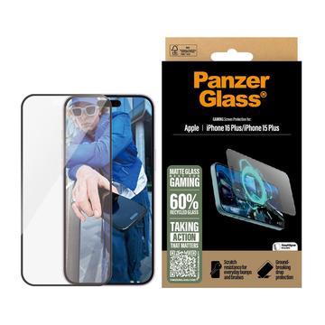 Protector de ecran din sticlă temperată iPhone 15 Plus/16 Plus PanzerGlass Gaming Ultra-Wide Fit EasyAligner - 9H - Marginea Neagră