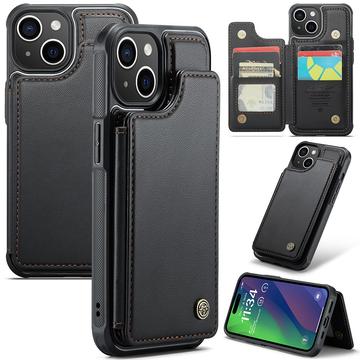 iPhone 15 Plus Caseme C22 Case RFID Card Wallet - Negru