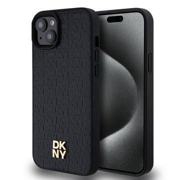 Husă iPhone 15 Plus DKNY Repeat Pattern Repeat Pattern Stack Logo - Compatibil MagSafe - Negru