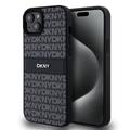 Husa pentru iPhone 15 Plus DKNY Repeat Pattern Tonal Stripe - Negru