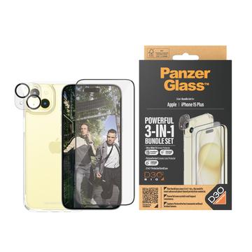 Set Protecție 3-în-1 iPhone 15 Plus - PanzerGlass - Transparent