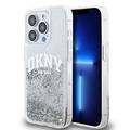 iPhone 15 Pro DKNY Liquid Glitter Lichid Glitter Arch Logo Case - Transparent